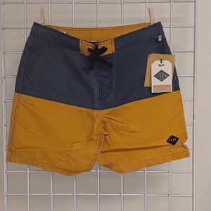 Critical Slide Society Men's Beach Shorts- Split The Peak Trunk - Taffy